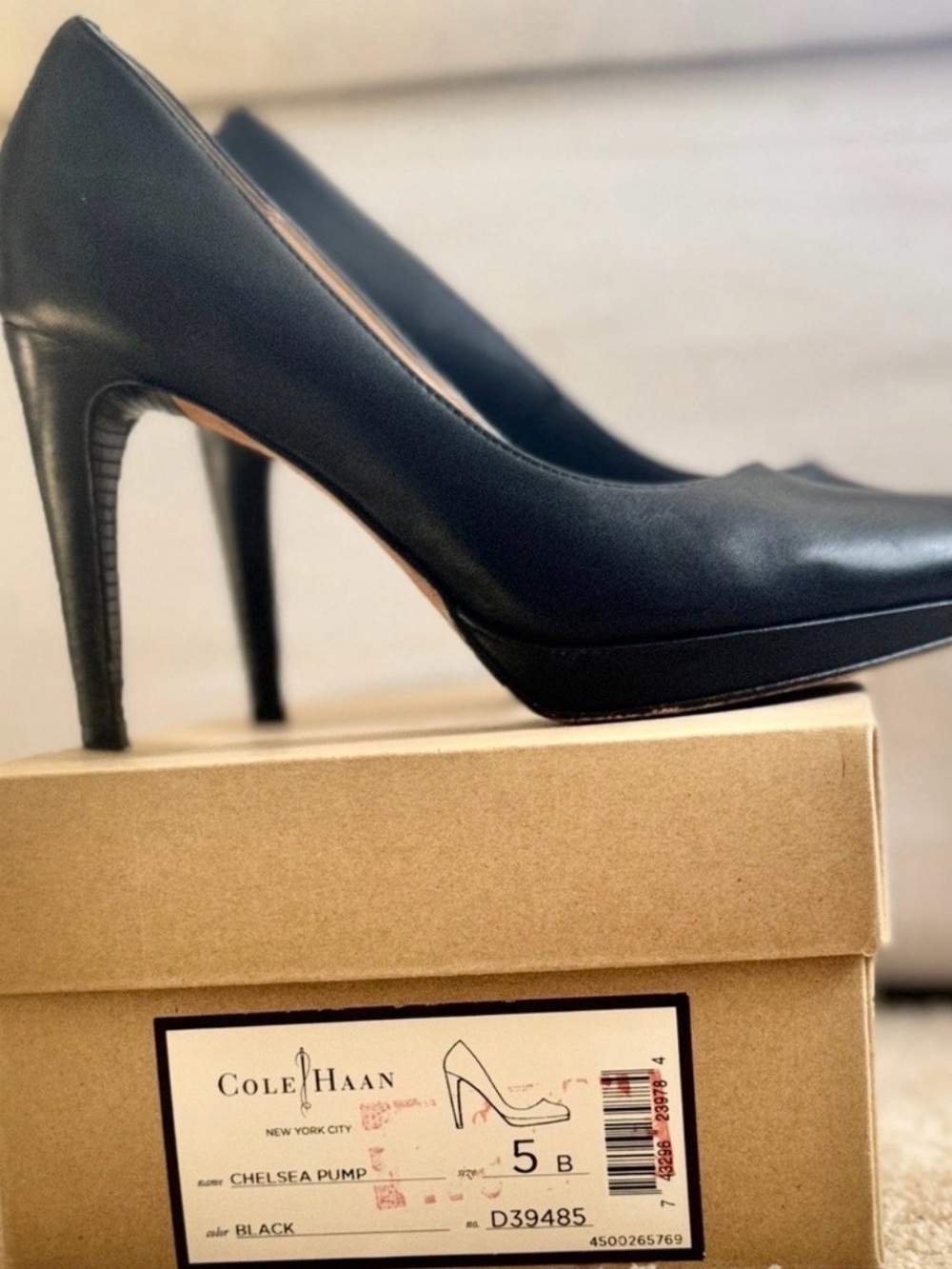 Cole Haan Black High Heel Pumps, Women Size 5